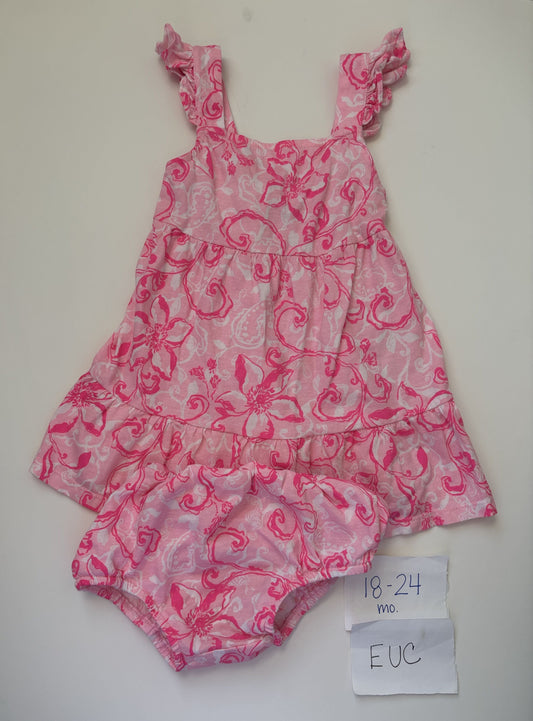 #77 - 18-24 Mo - EUC Lilly Pulitzer - Pink Tank Dress with Diaper Cover