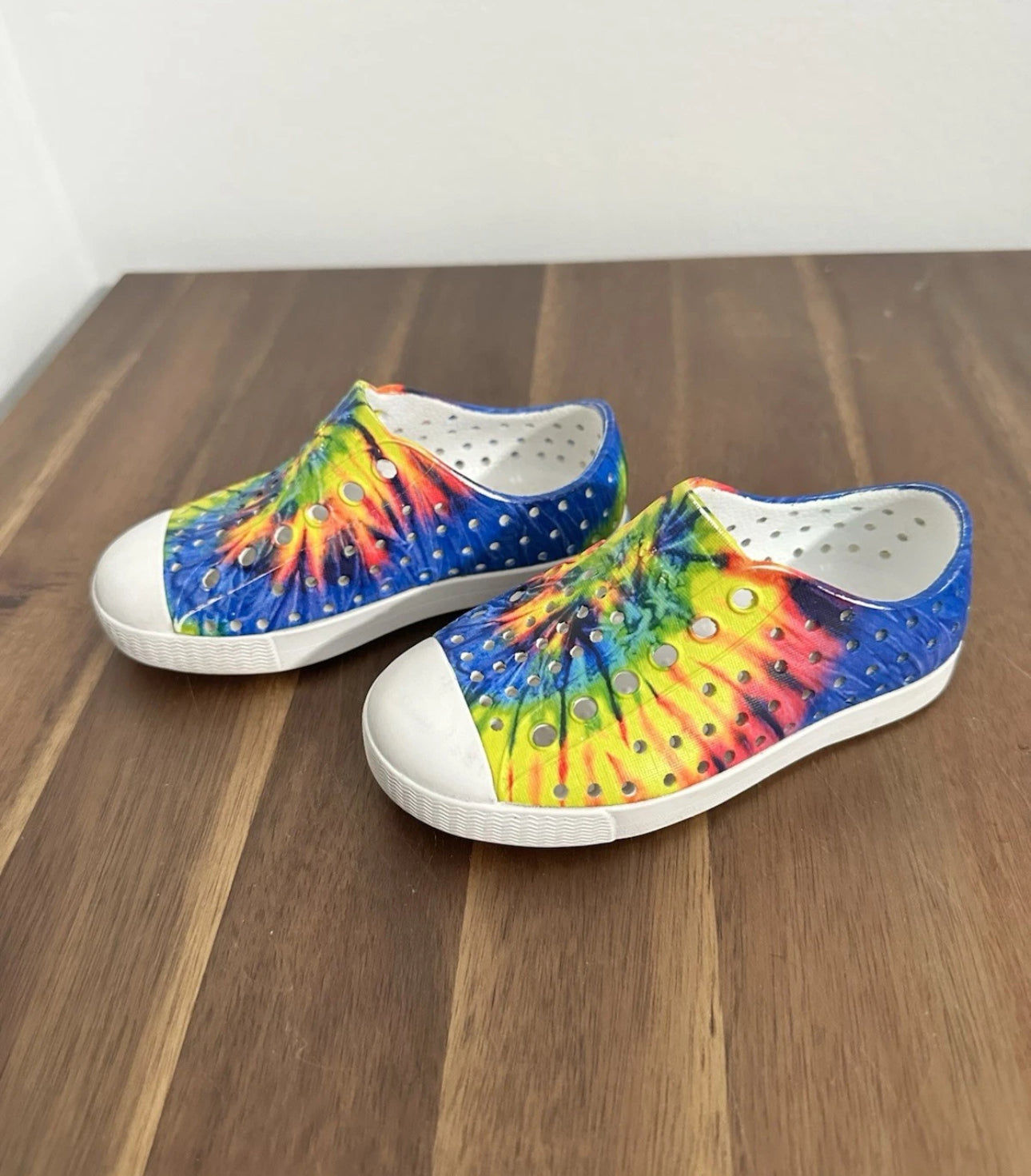#111 Native Jefferson tie-dye Slip On Shoes Toddler Size C7 Unisex Multicolor
