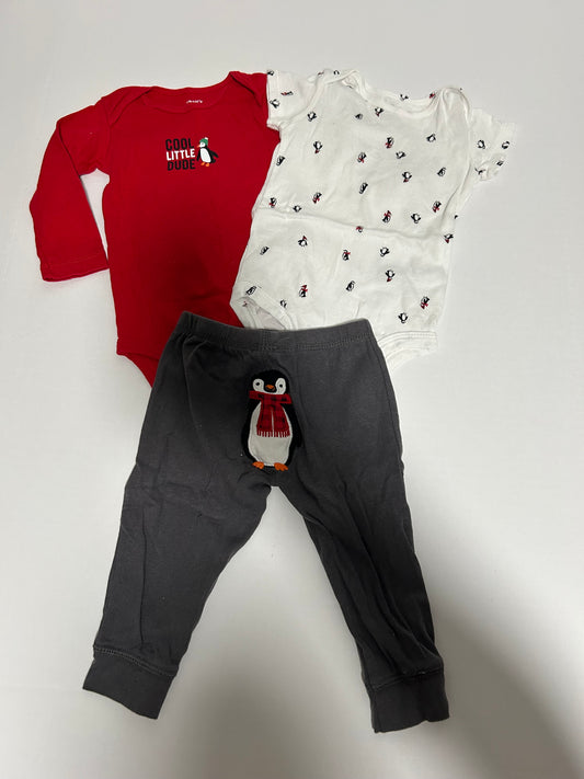 #27 Boys 6-9 months Holiday/Penguin outfit