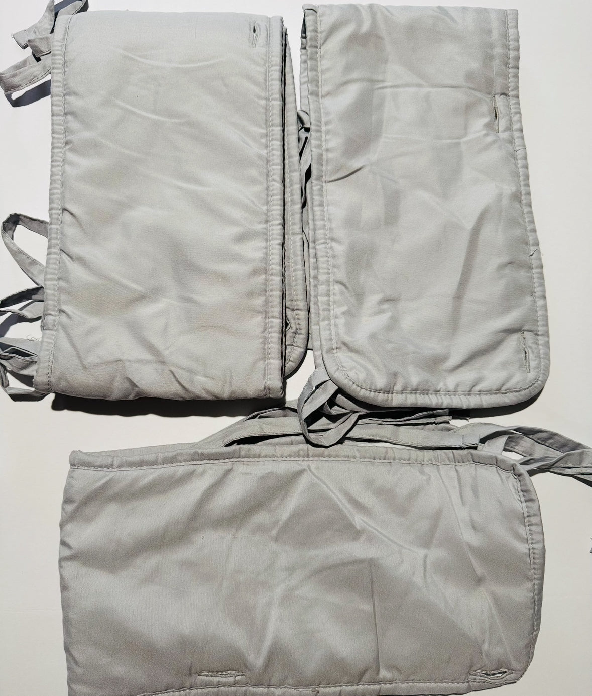 REDUCED #92 like new crib railing covers for teething Gray
