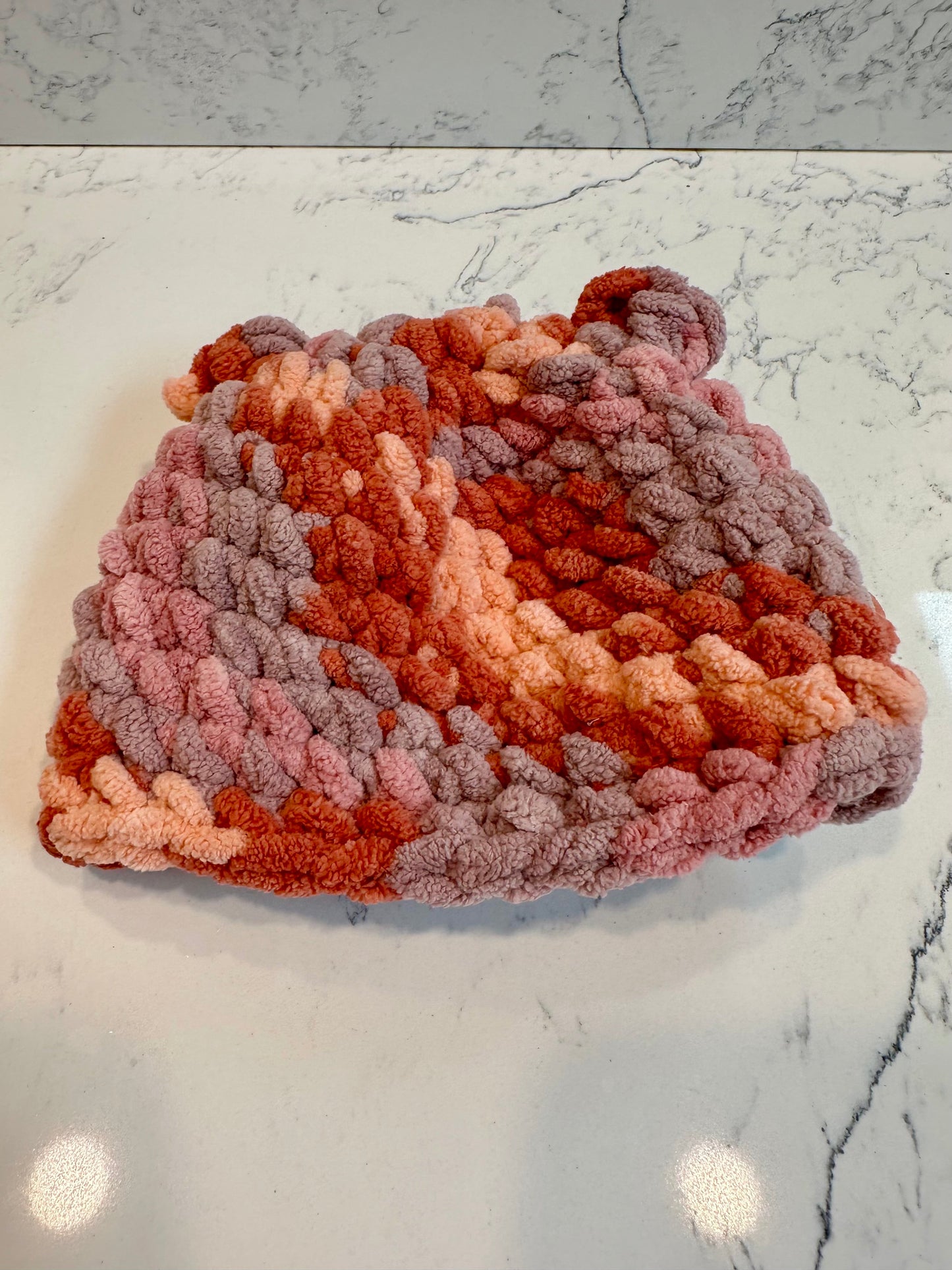 #85 REDUCED Handmade Crochet Baby Hat, Girls 0-6m