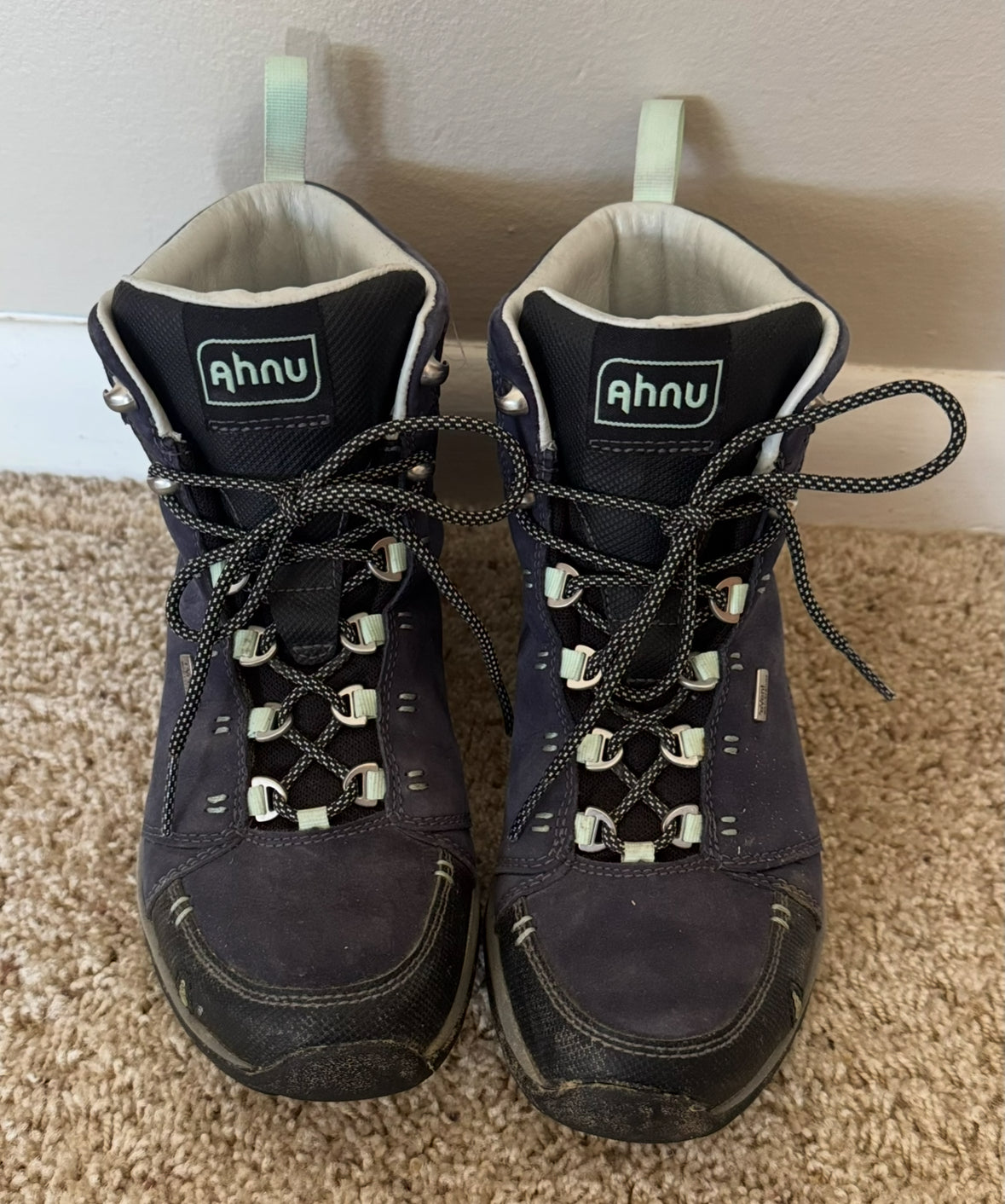 REDUCED # 92 womens like new size 6.5 AHNU hiking boots.