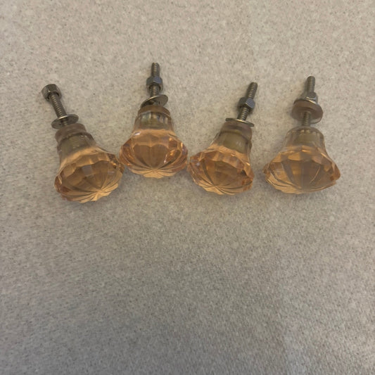 #156 reduced! light pink crystal glass knobs