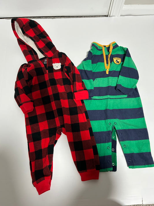 #27 Boys 9-12 months Carters fleece rompers
