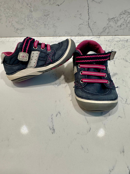 #85 REDUCED Stride Rite Navy Purple Sneakers, Girls Sz 4