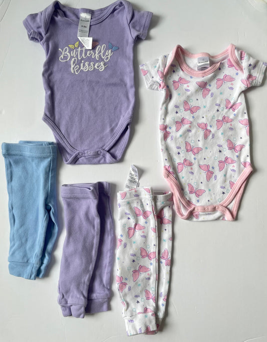 #3 The Peanut shell 5 piece outfit set girls size 0-3 months