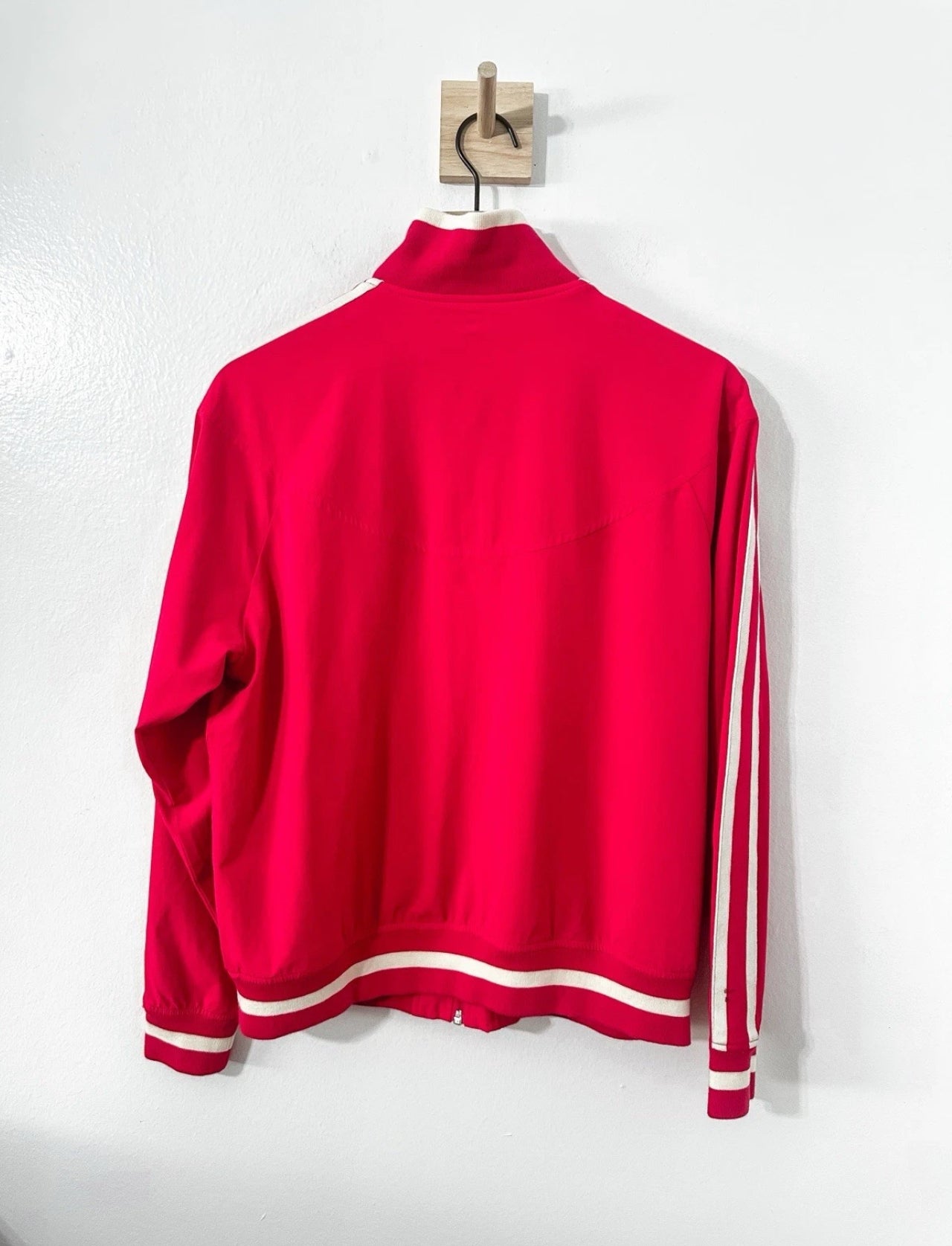 #111 Athleta Womens Featherweight Stretch Sprint Track Jacket Hibiscus Red Medium