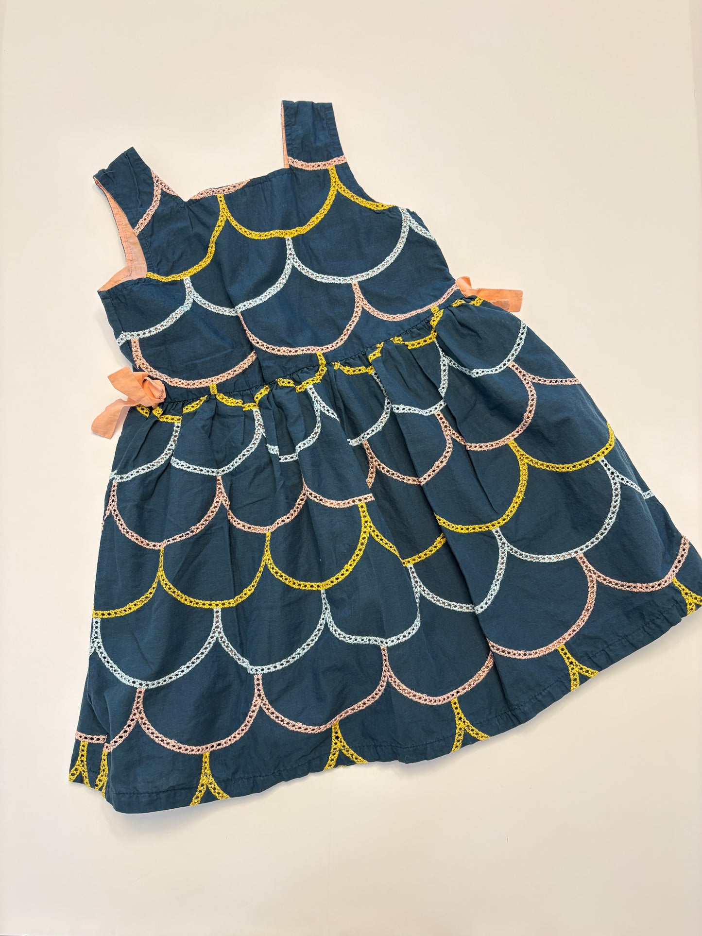 #121 Girls (fits like) 3/4T Genuine Kids Oshkosh teal dress, EUC