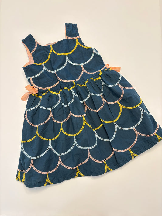 #121 Girls (fits like) 3/4T Genuine Kids Oshkosh teal dress, EUC