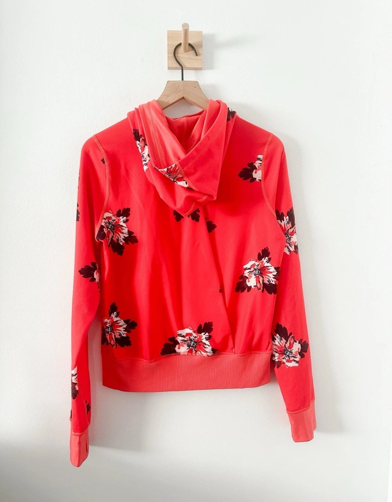 #111 Lululemon Namaskar Hoodie Sweater Atomic Flower Parfait Orange Size 6 Full Zip