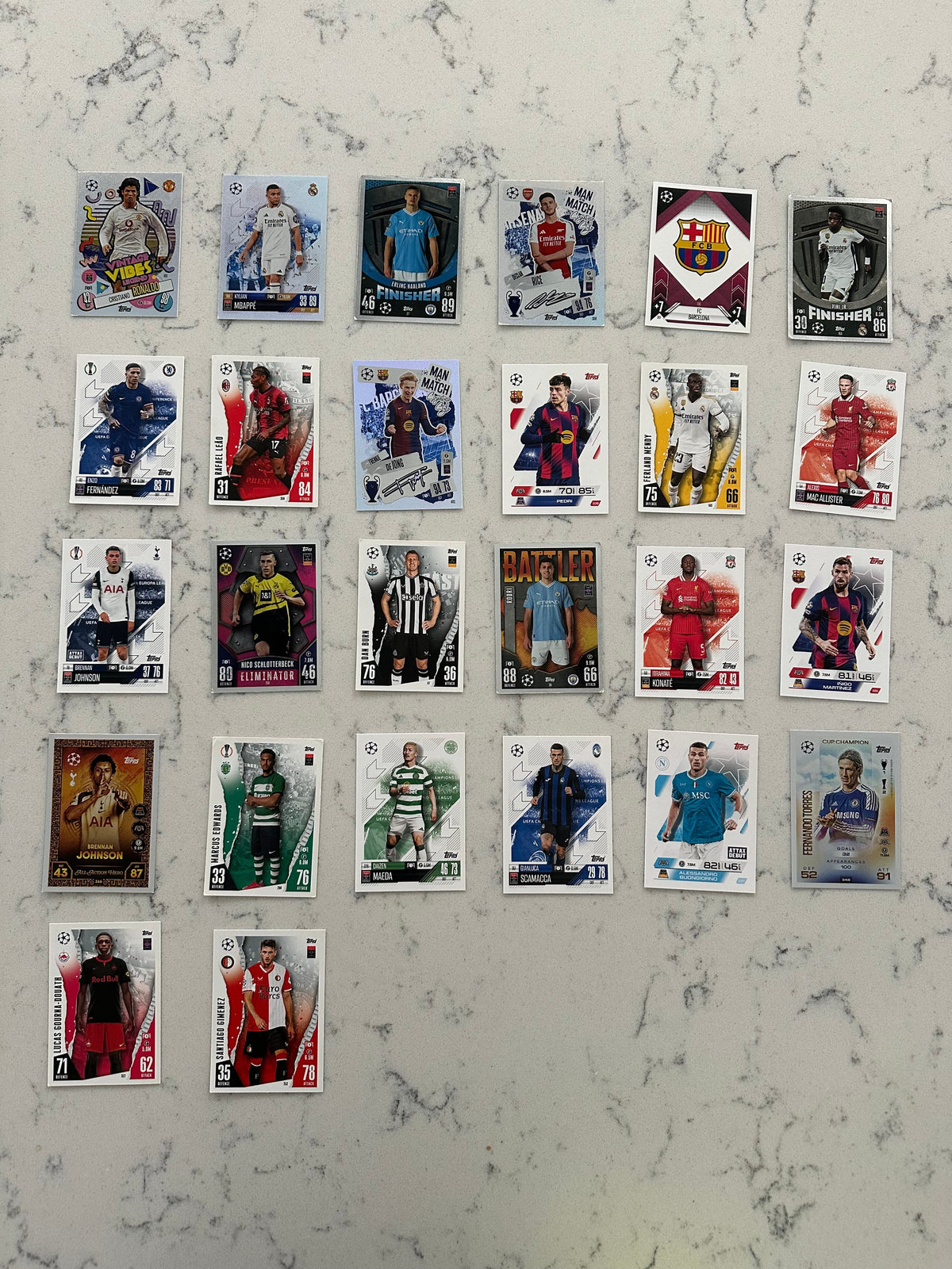 Seller 42, Match Attax Soccer Cards- Ronaldo, Mbappe, Haaland.