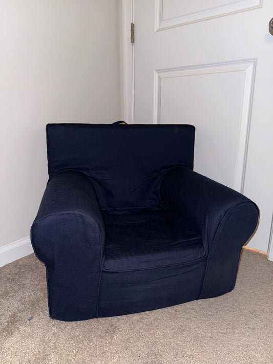 #106: Pottery Barn Dark Blue Anywhere Chair