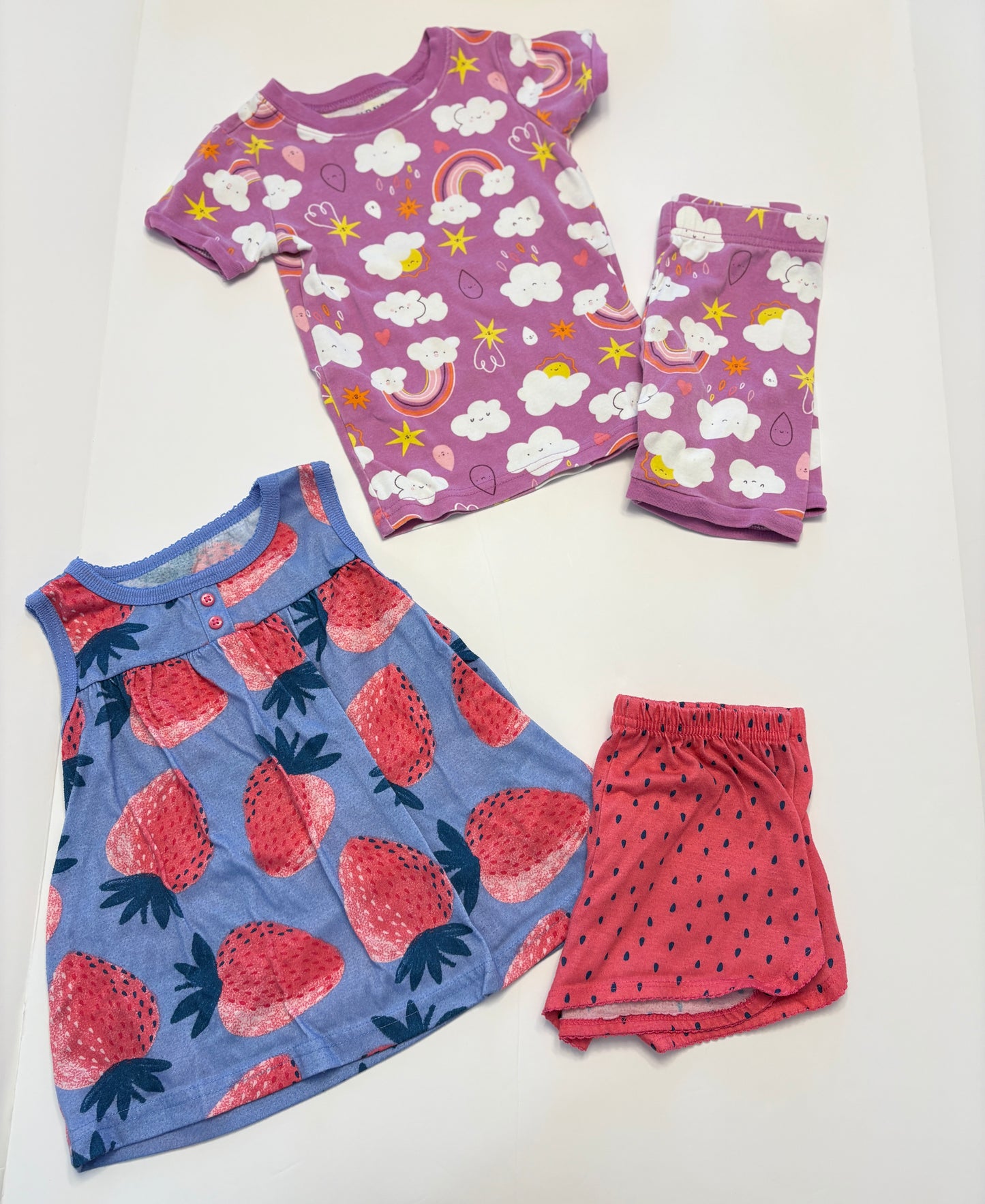 #121 Girls 4T set of two short pajamas Old Navy and Just One You, GUC