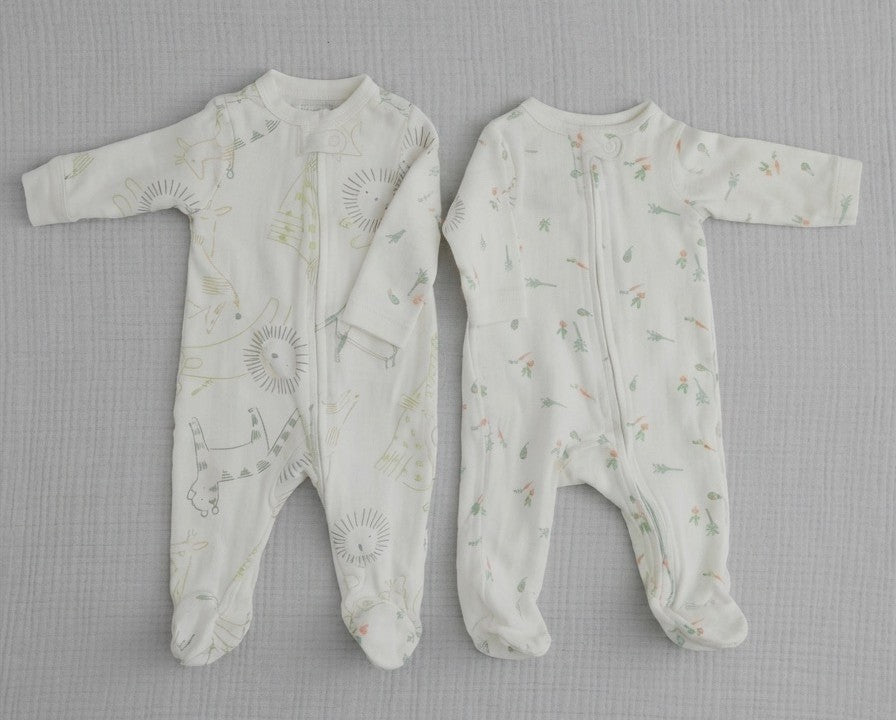 #86 Carter's Footed Pajama Set (2) Gender Neutral 3M