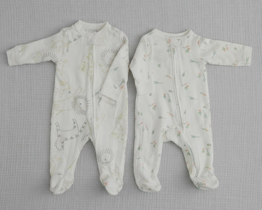 #86 Carter's Footed Pajama Set (2) Gender Neutral 3M