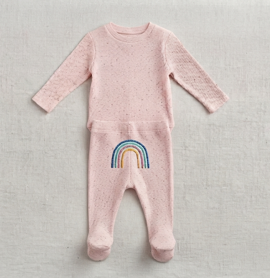 #86 Carter's Long Sleeve Onesie & Pant Set Girl 3M