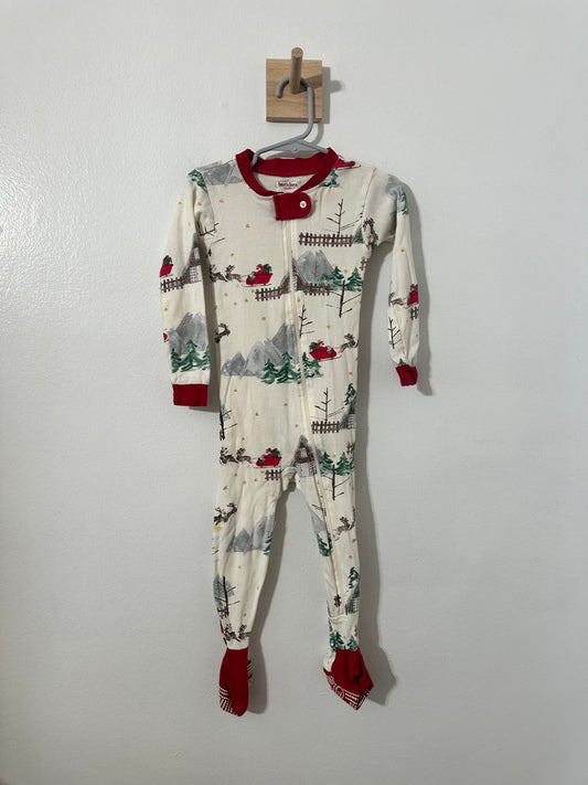 #111 Burt’s Bees Baby Christmas Print Footie Pajamas 24 Months