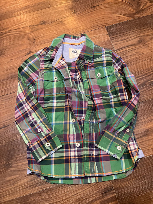 #67 Boden Button Up Plaid Shirt 3/4