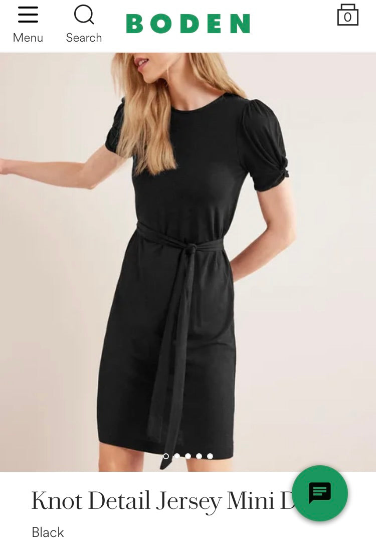 NWT Boden size 10R "knot detail jersey mini dress" NWT