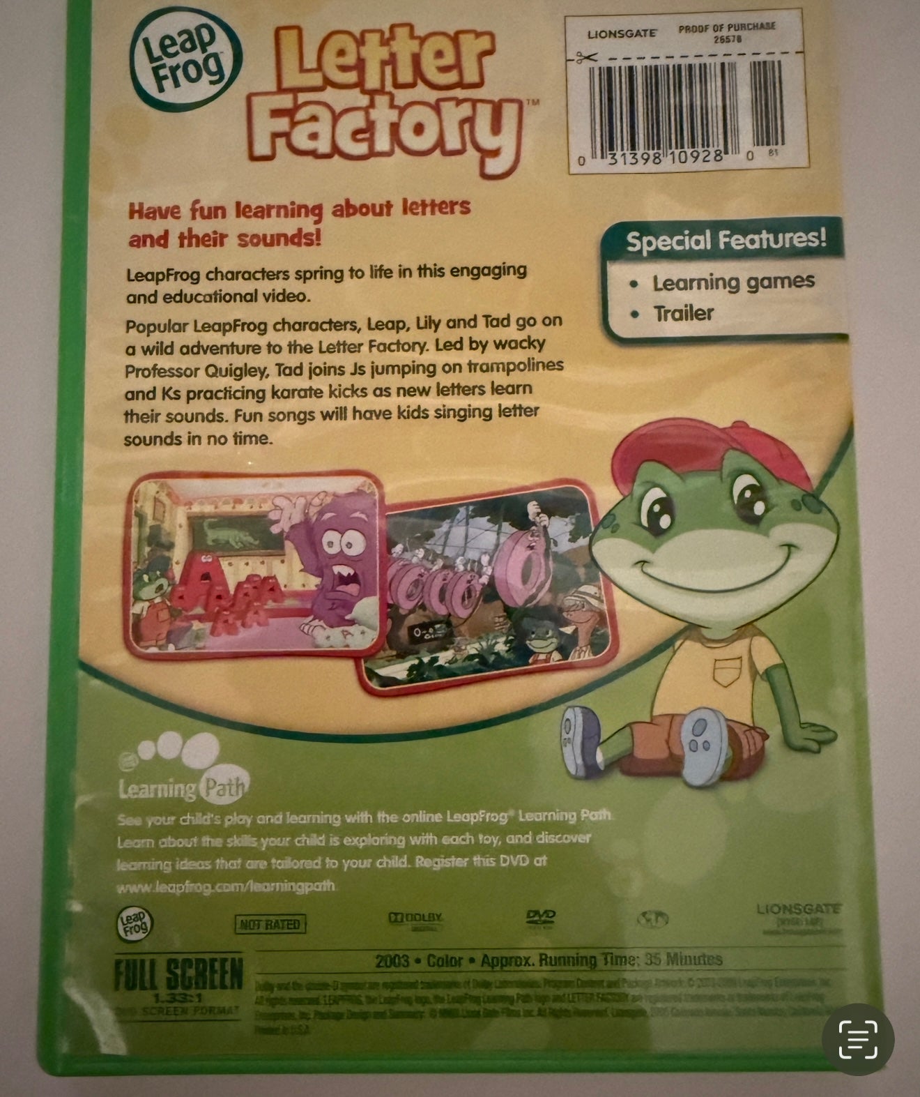 #180 Set of Leap Frog DVDs (6) plus Little Einstein, Thomas the train