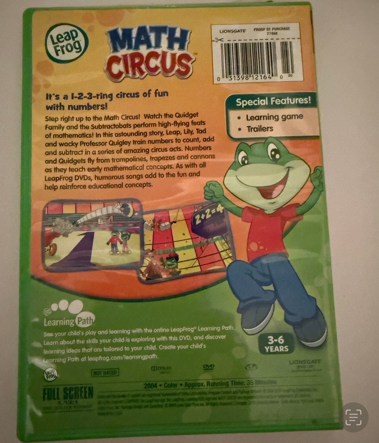 #180 Set of Leap Frog DVDs (6) plus Little Einstein, Thomas the train