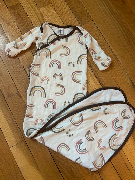 Seller 128 - Copper Pearl Neutral Rainbow Newborn Gown