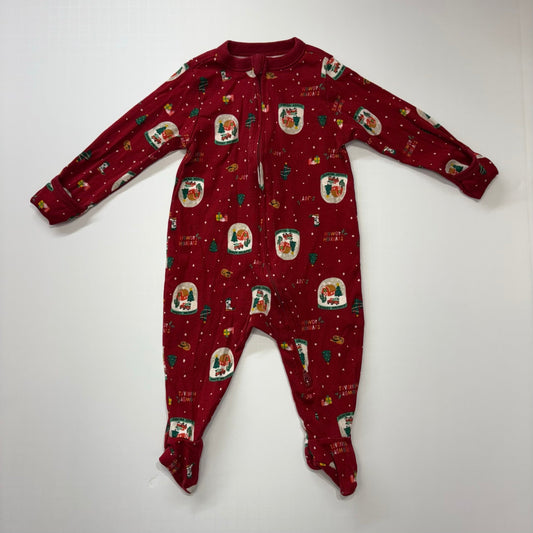 Seller 189 6-9m Old Navy Howdy Holidays Snow Globe Zipper Sleeper Like New