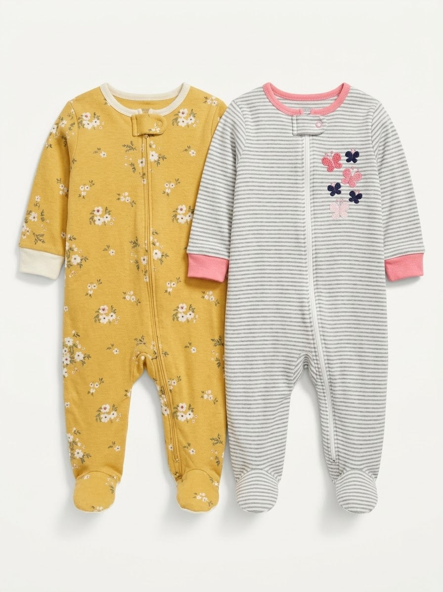 #86 Gerber Footed Pajama Set Girl 3M