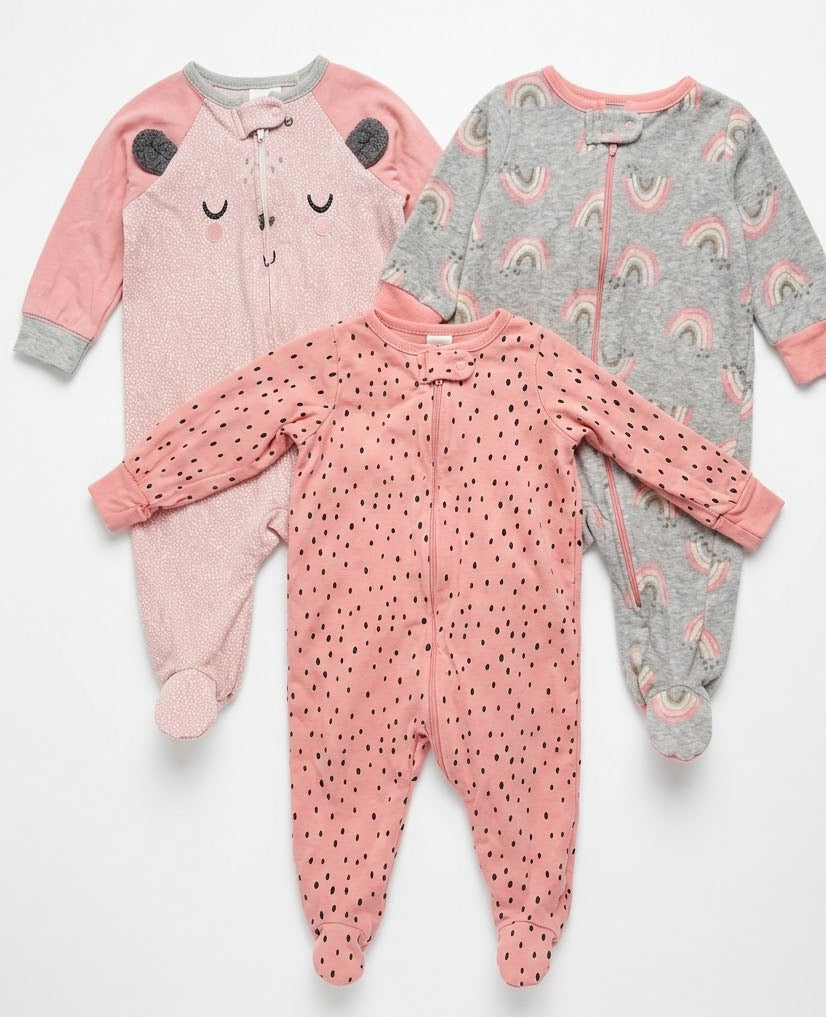 #86 Gerber Footed Pajama Set Girl 3M