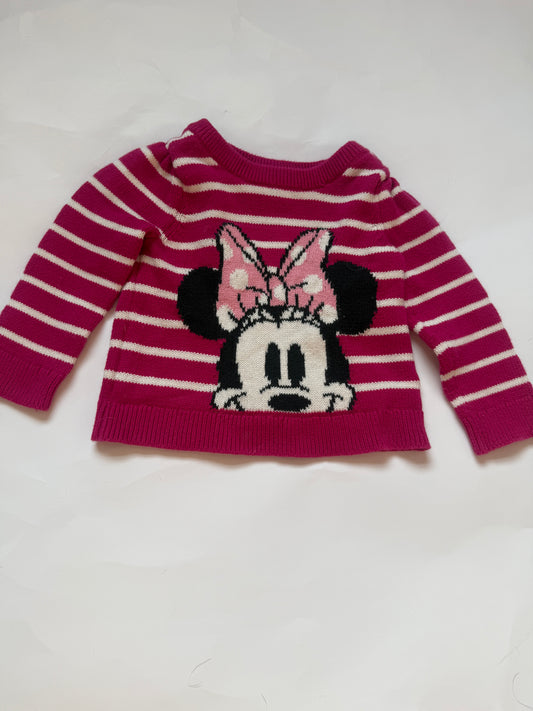 #170 Gap Disney pink Minnie Mouse sweater girls 6-12 months