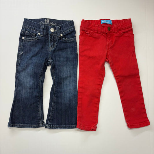 Seller 189 Girls 2T Flare/Bootcut and Red Jeans Bundle (2) EUC