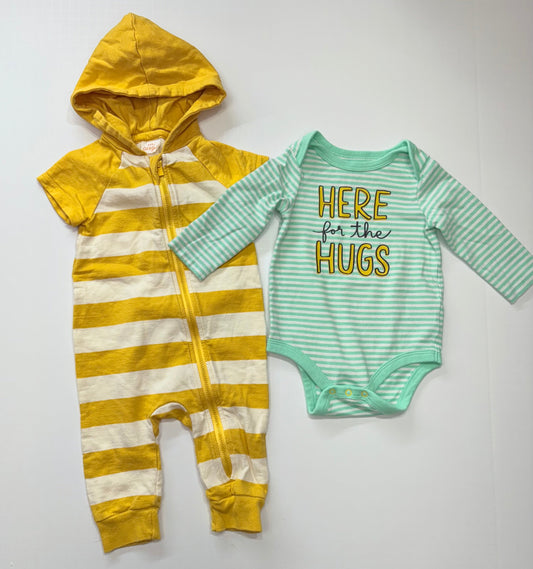 Seller 189 3-6m Cat & Jack Romper & Bodysuit Bundle (2) EUC