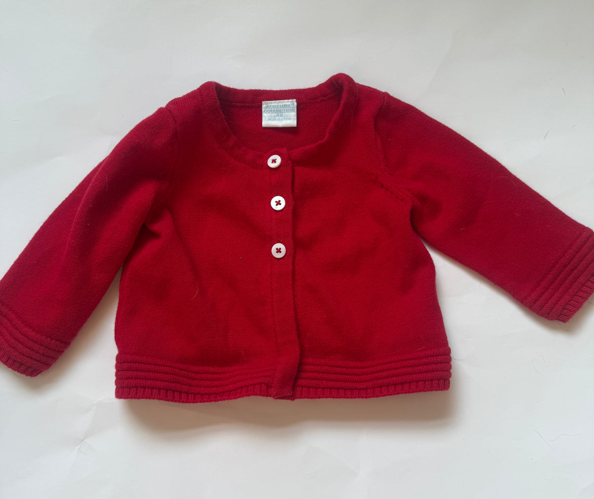 #170 Edgehill Collection red cardigan girls newborn