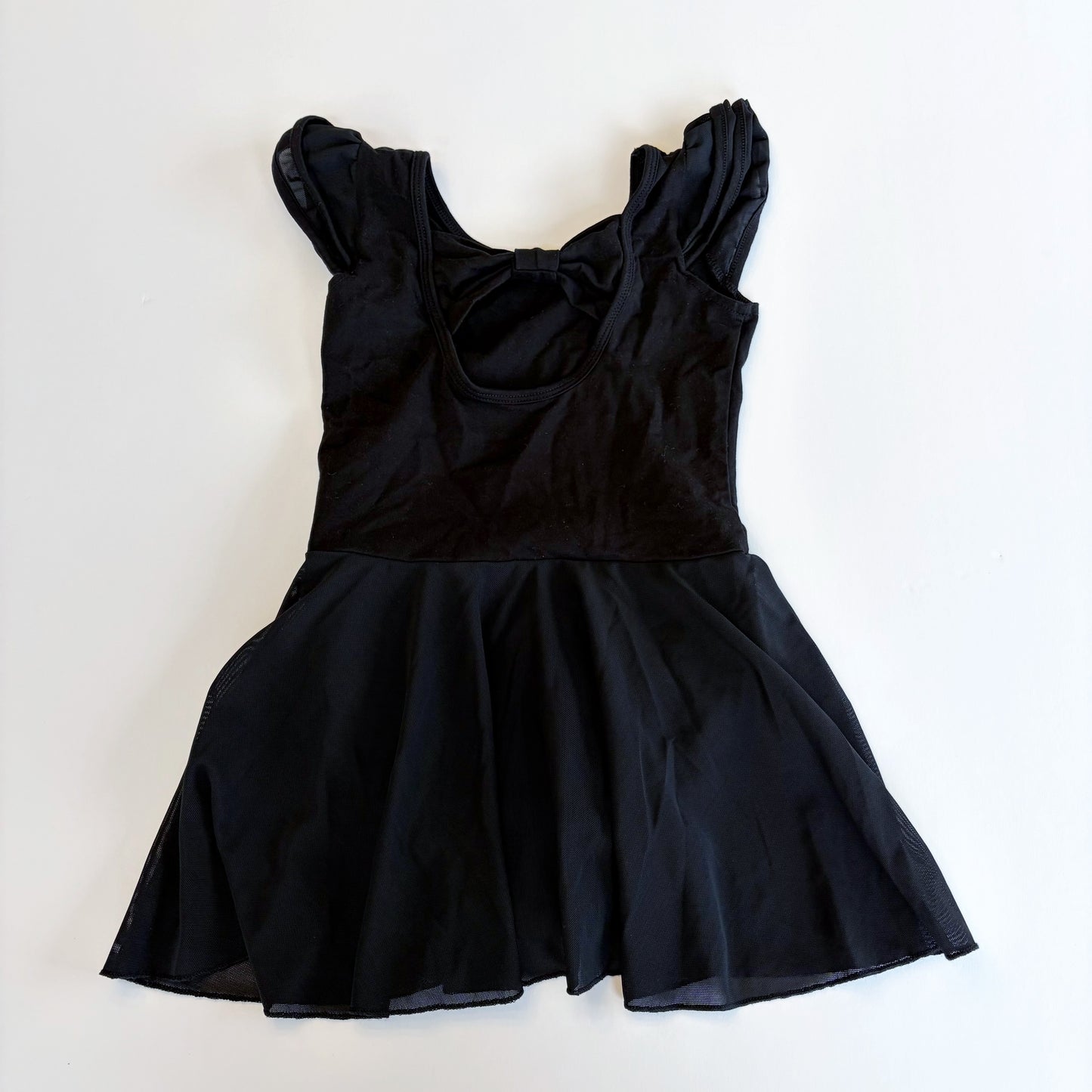 #79 | Size 6-8 |  Girls Black Ballet Leotard with Bow Back