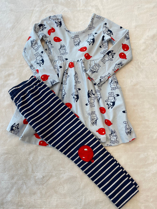 #212 Hanna Andersson Bluey outfit size 4
