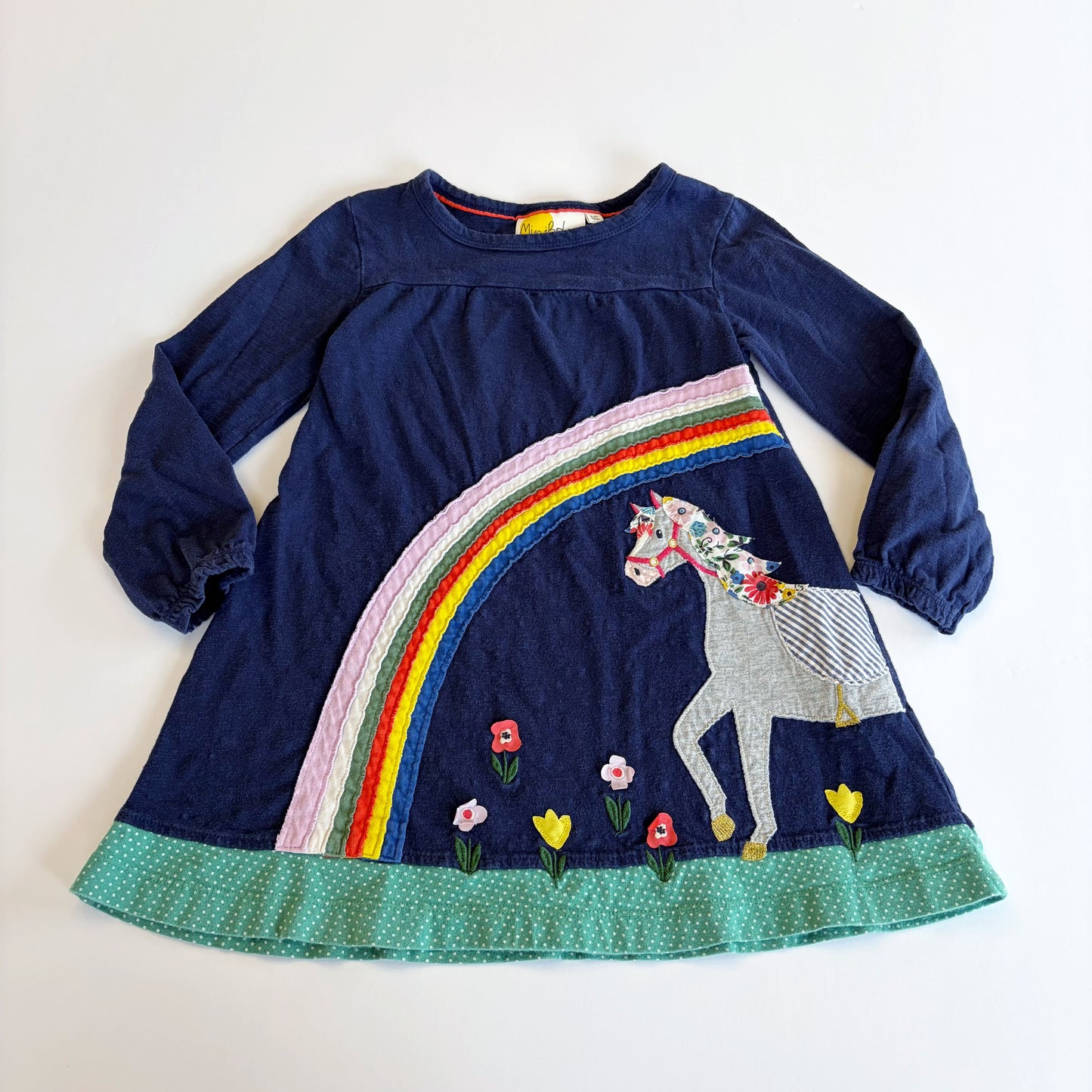 #79 | Size 4-5 y | Mini Boden Girls Rainbow Horse Dress
