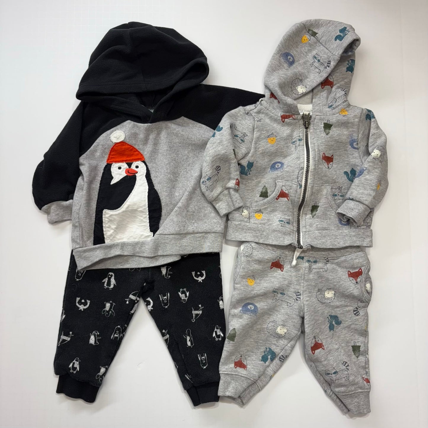 Seller 189 Boys 9m Carter's 2-Pc Hoodie Sets Bundle (2 outfits) VGUC