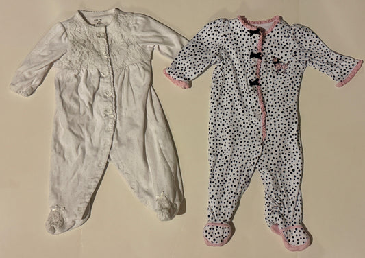 #187 Girls 9m Little Me Footed Pajamas