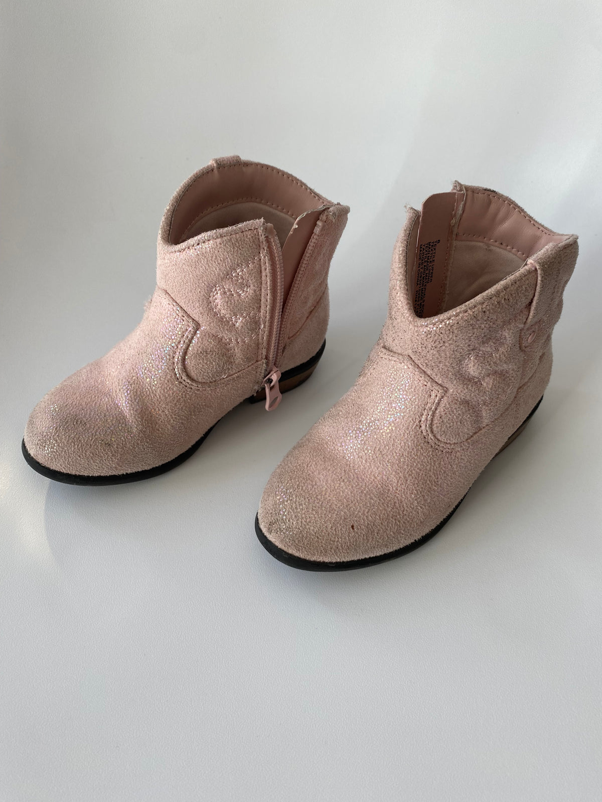 #117, Girls shoes 8c, Cat & Jack pink sparkly cowgirl boots, GUC