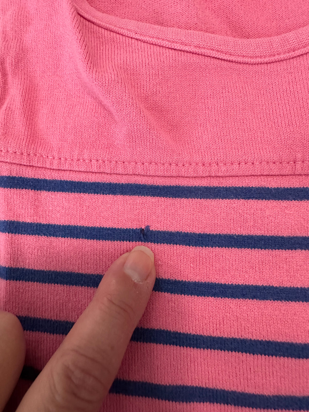 #80 Hanna Andersson girls 4/100 pink blue stripe dress