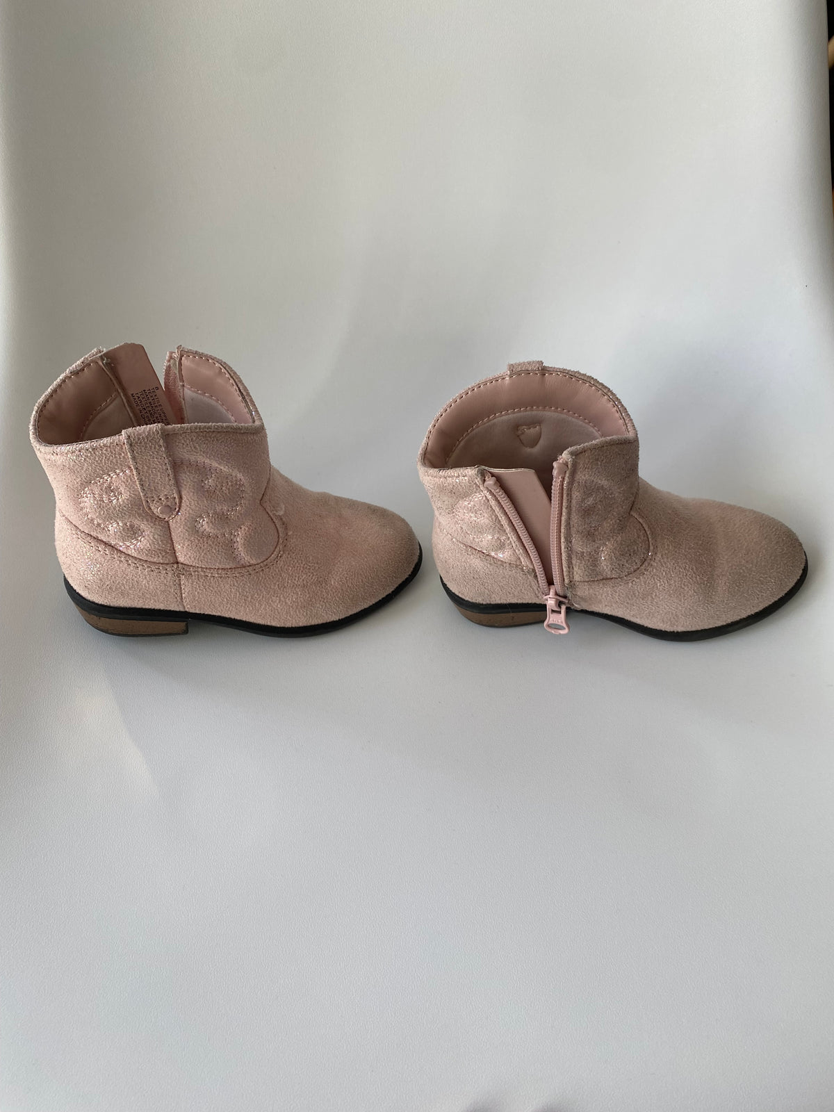 #117, Girls shoes 8c, Cat & Jack pink sparkly cowgirl boots, GUC