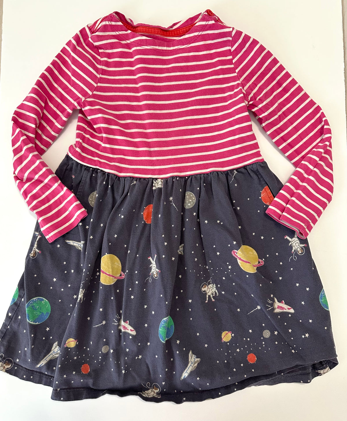#80 Boden girls 4-5y space dress. GUC