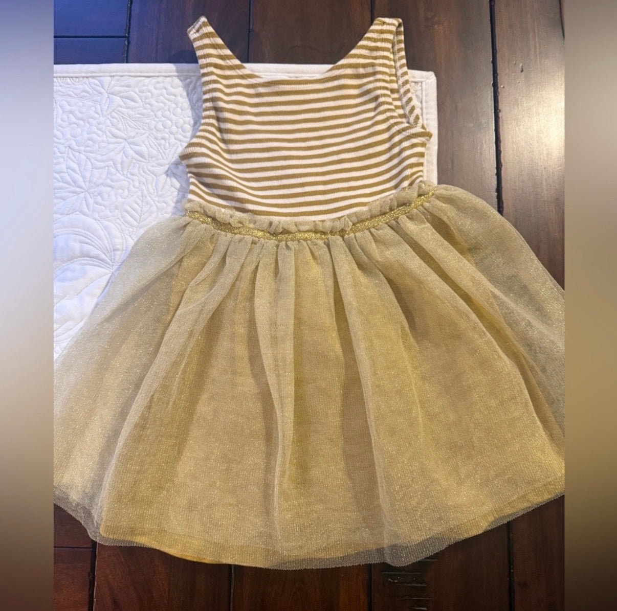 #51 REDUCED Mini Boden Jersey Tulle Stripe Dress 3T
