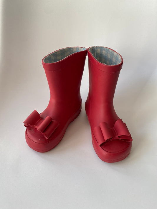 #117, Girls shoes 7c, Whim + Wander red rainboots, VGUC