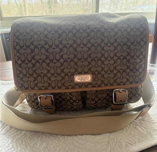 Coach Jacquard Logo Messenger Bag Y2K Mid 2000s
