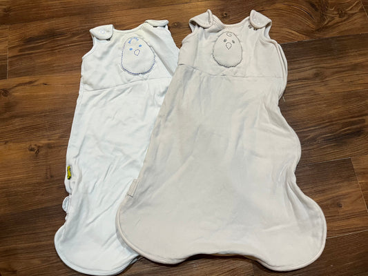#67 REDUCED Nested Bean Sleep Sacks (2) Small Gray and Blue