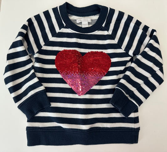 #80 Falls Creek girls XS (4-5) flip sequin heart sweater