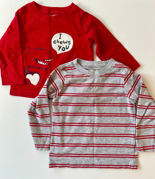 *REDUCED* #68 Carter 2pc Long Sleeve Valentine’s/Holiday Shirts, 18mo