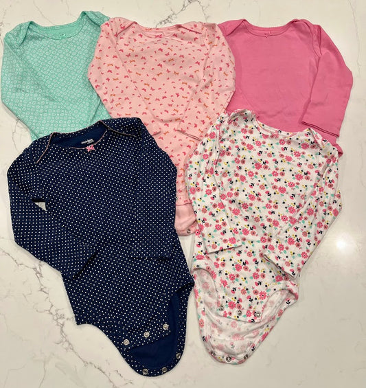Seller #55 Carters 24 Months girls 5 pack long-sleeve bodysuits
