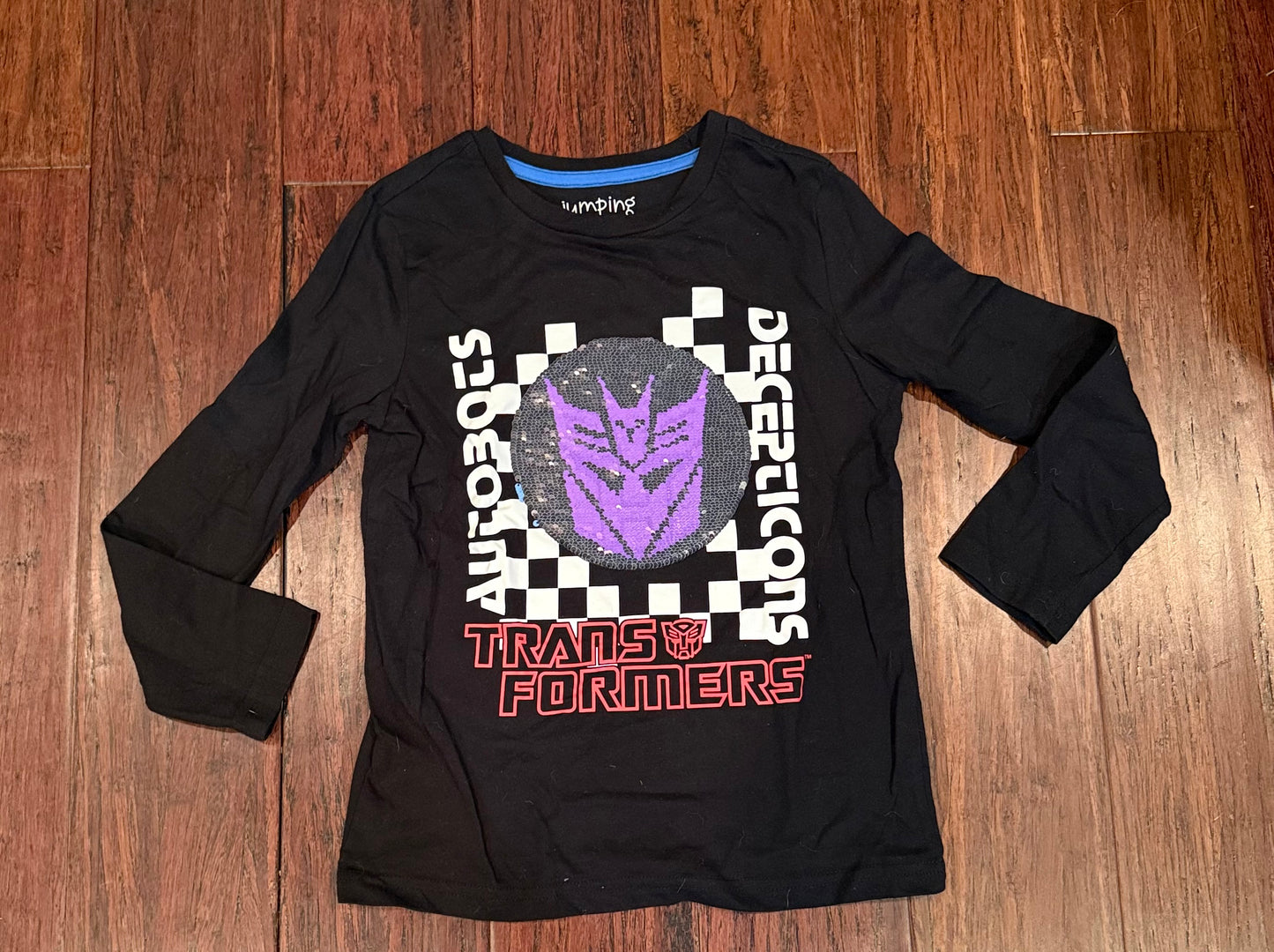 #180 Boys 7 Jumping Beans Transformer Reversible Sequin Top